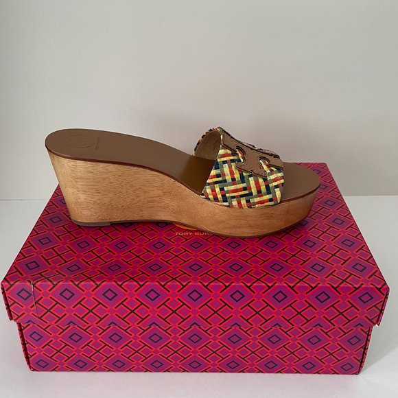 Tory Burch Ines 80 MM Wdge Slide Sandals - Picture 7 of 10